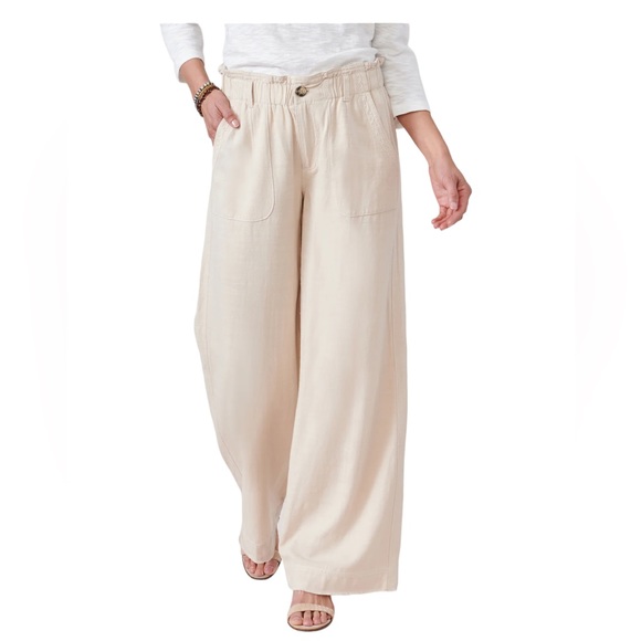 Wit & Wisdom Ab Solutions Soft Linen Skyrise Wide Leg Pants - Picture 2 of 9